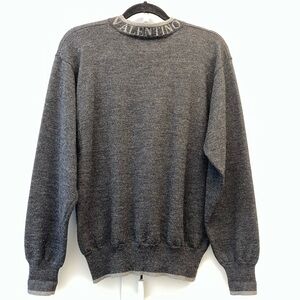 💯 Marino Wool Valentino Crew Neck Ling Sleeve Sweater Size S